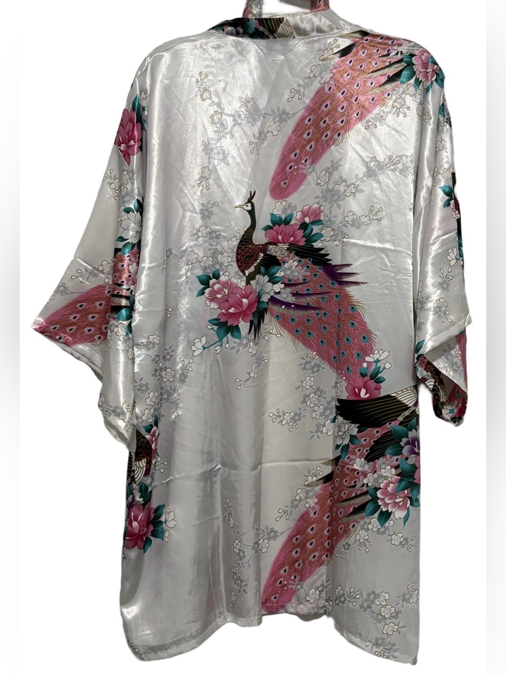 Silky Peacock Floral Robe - Picture 3 of 5